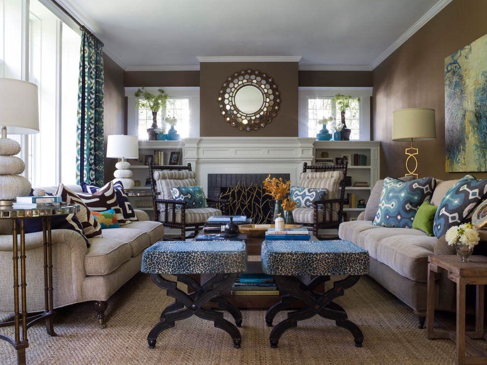 Blue And Brown Paint Living Room Combos