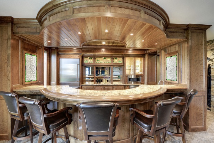 wooden home bar interior plans