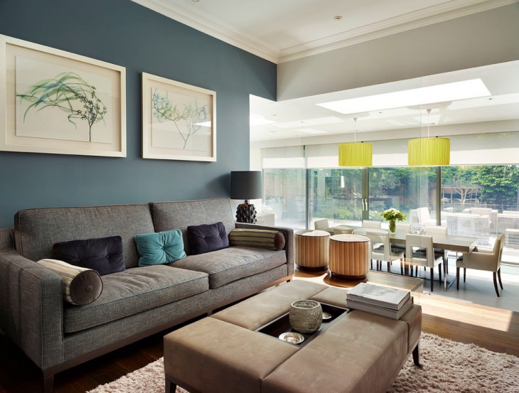 simple blue living room idea
