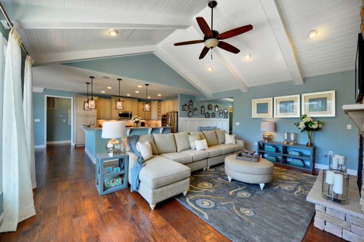 blue country living room idea
