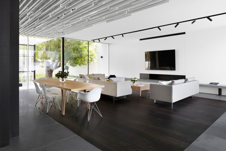 stylish black and white living room 