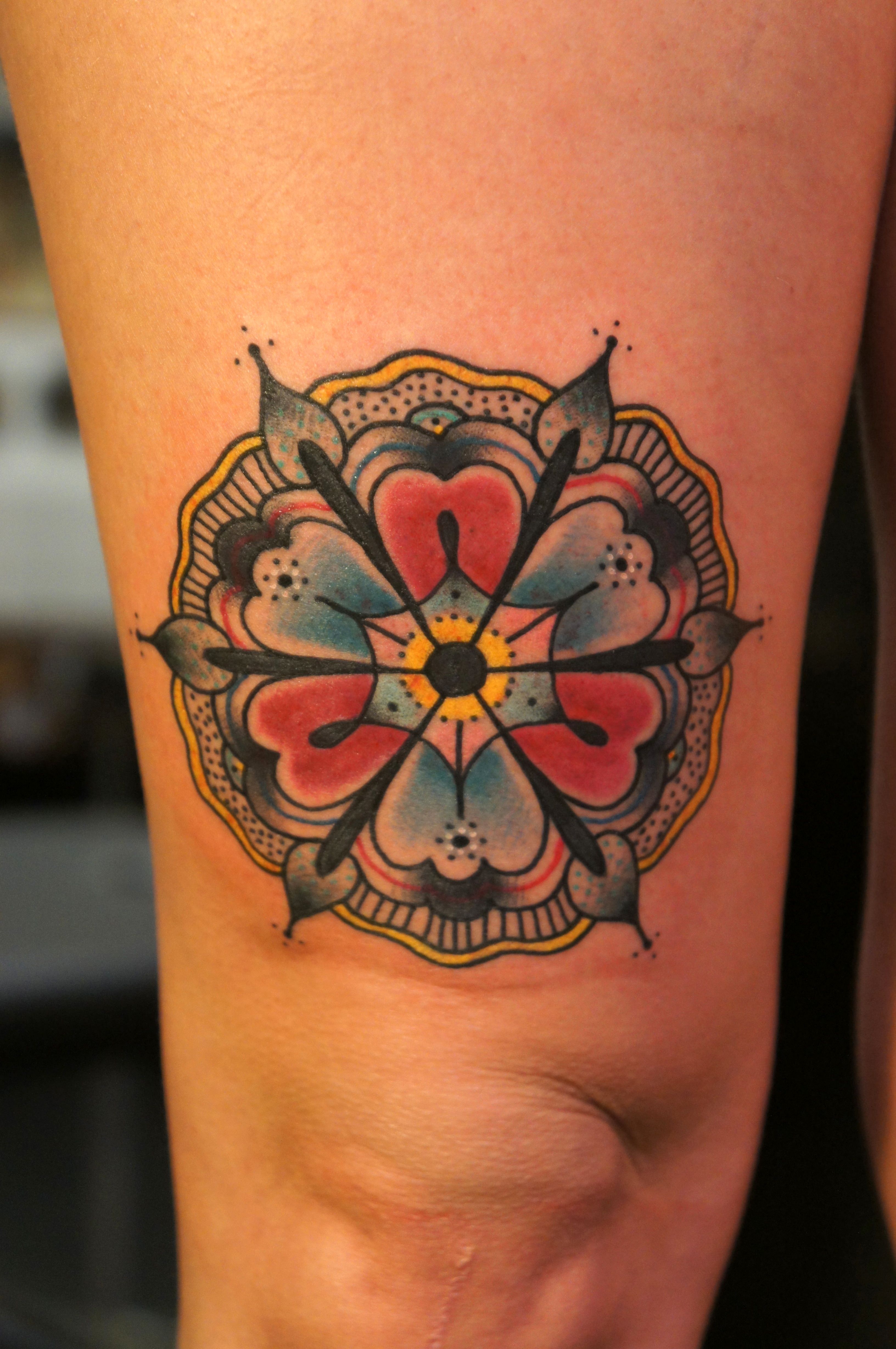 mandala floral traditional tattoo