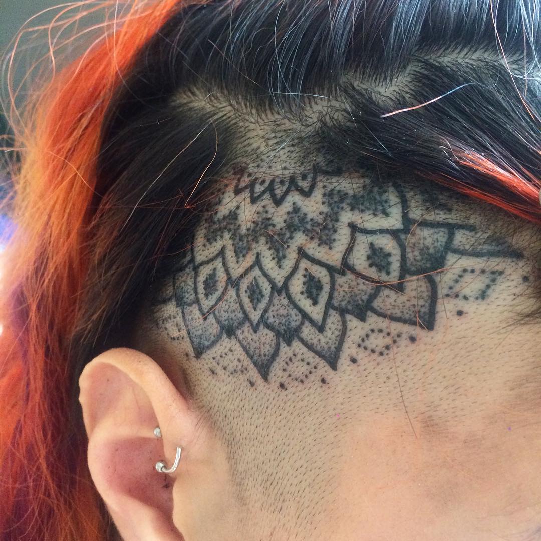 mandala tattoo design on head