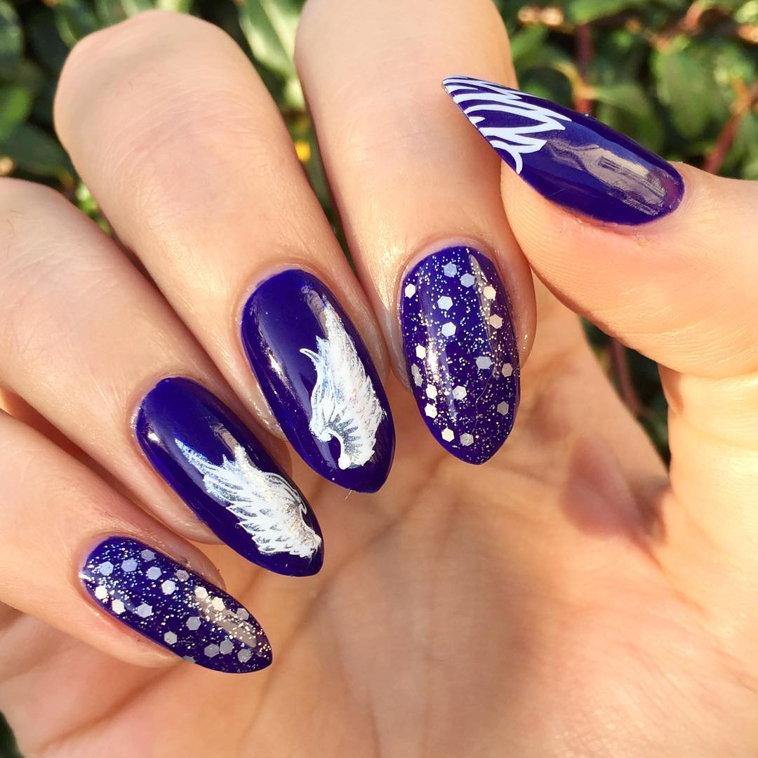 beautiful purple nail design