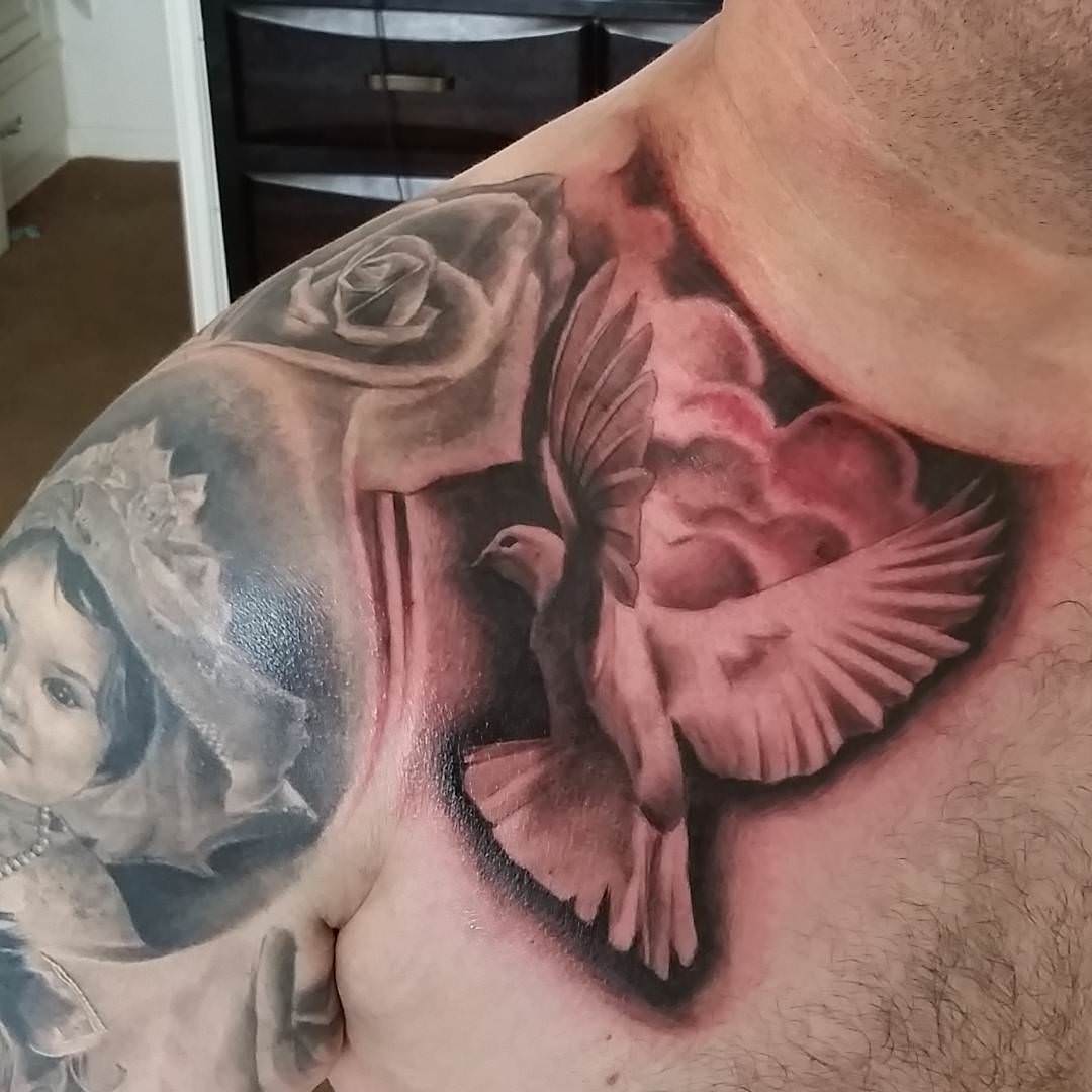 dove tattoo on shoulder
