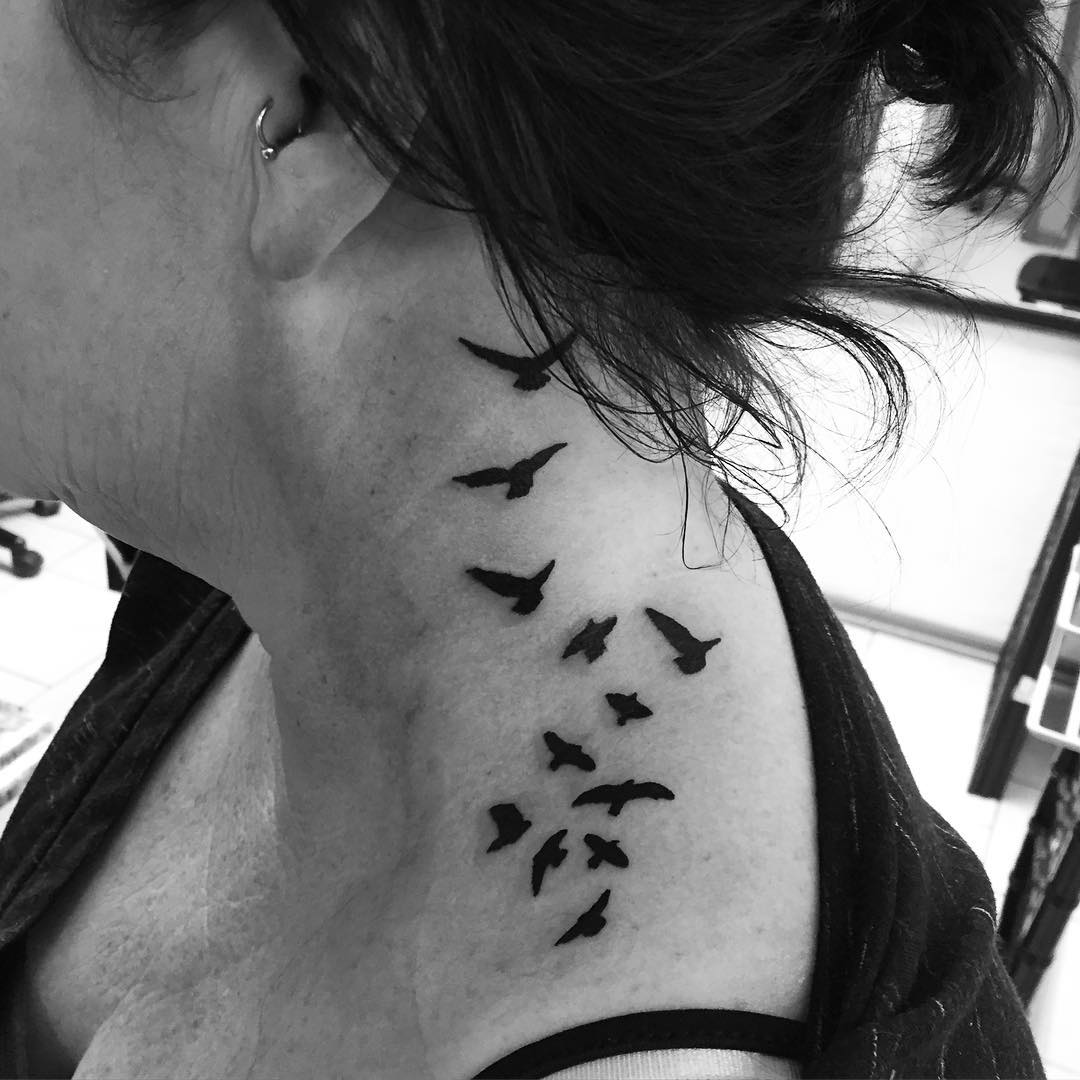 small dove tattoos on neck1
