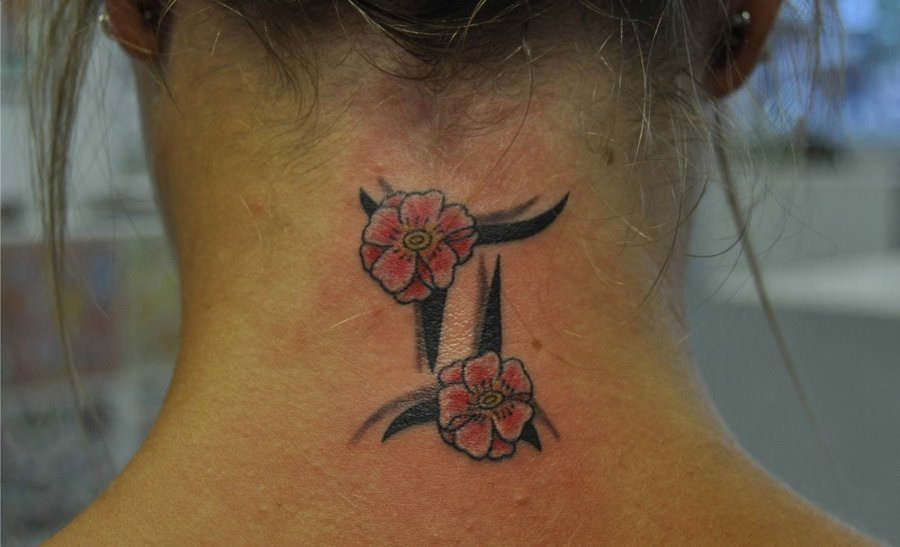 flower gemini tattoo design
