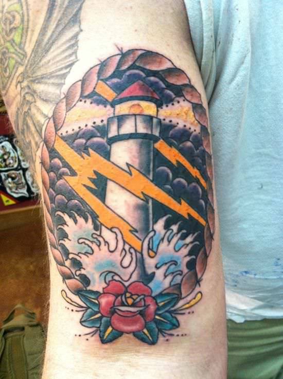 lightning tattoo design on arm