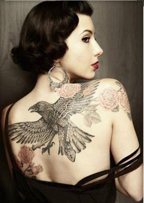 amazing eagle tattoo design on back