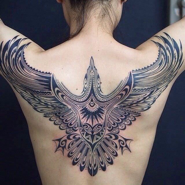 full eagle tattoo design on back