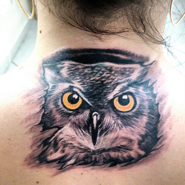 funk eagle tattoo design on neck