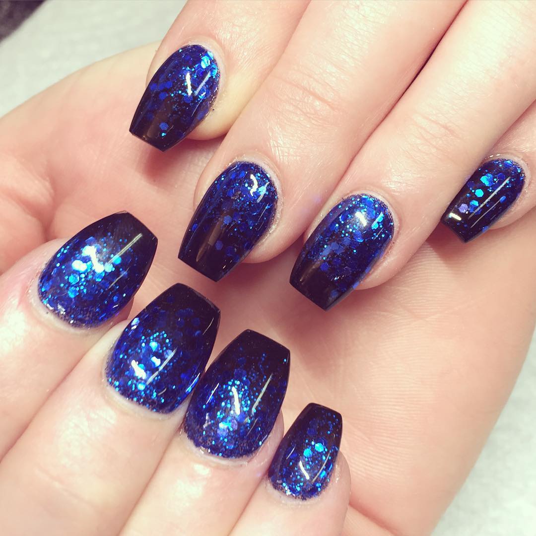 stunning blue acrylic nail design