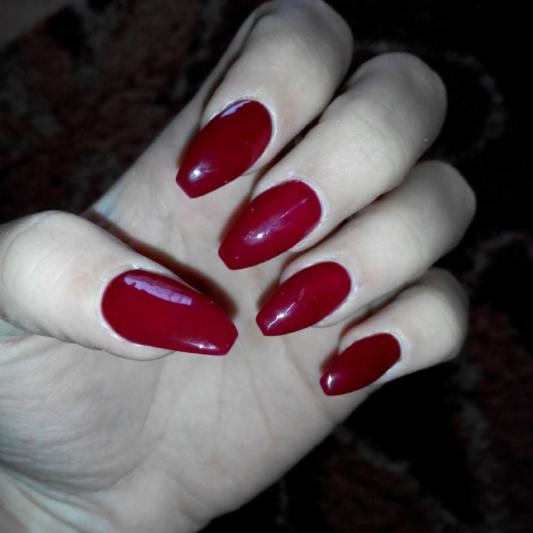dark red long nail designs1