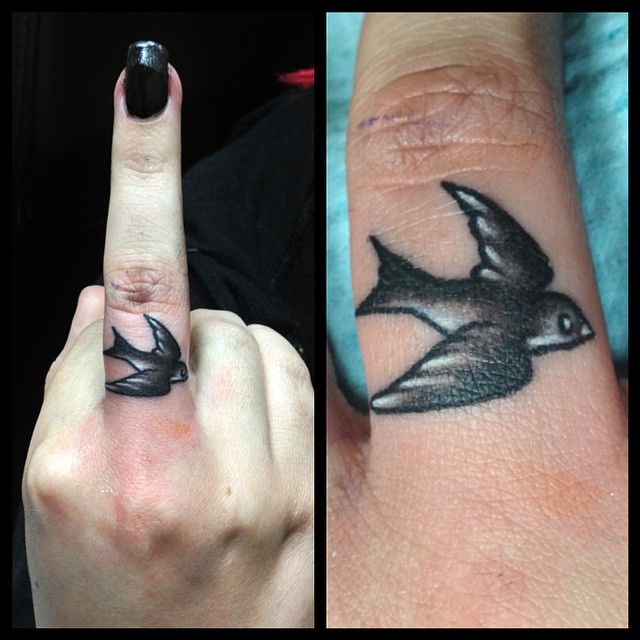 tiny bird tattoo