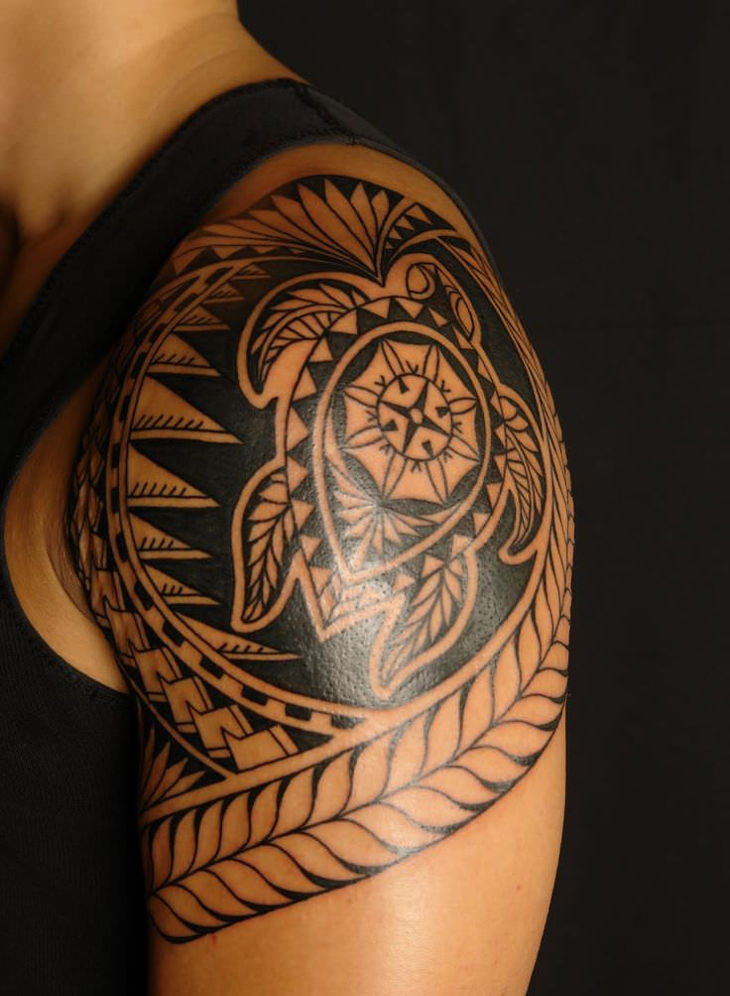 amazing black polynesian tattoo