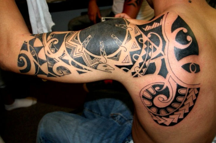 polynesian arm tattoo
