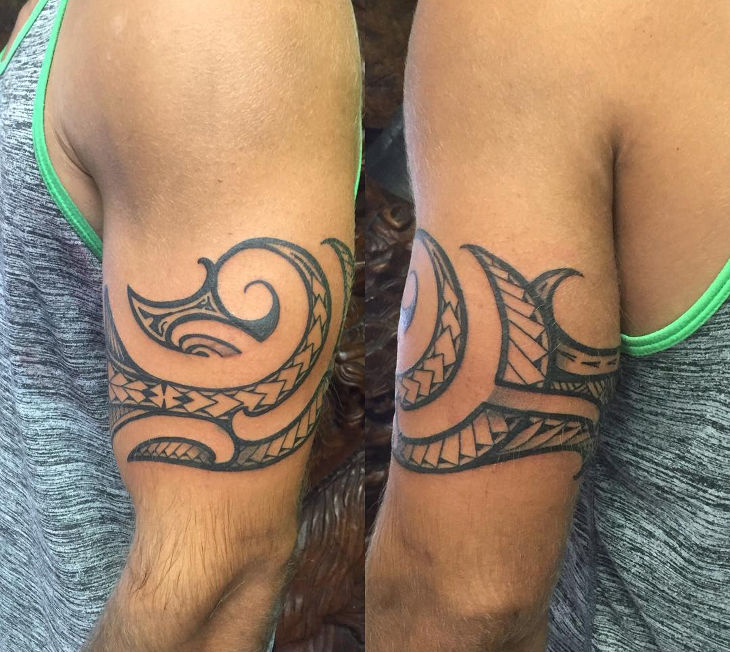 polynesian arm band tattoo
