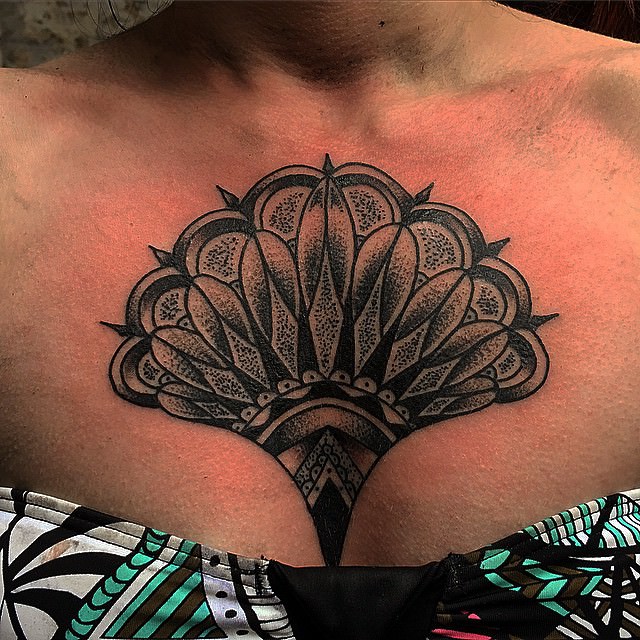 mandala chest piece tattoo1
