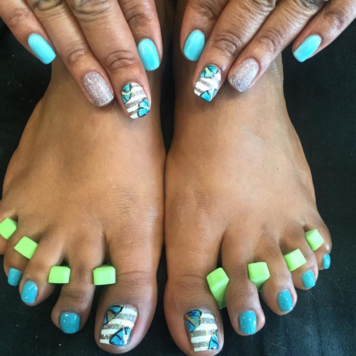 spring toe nail art idea