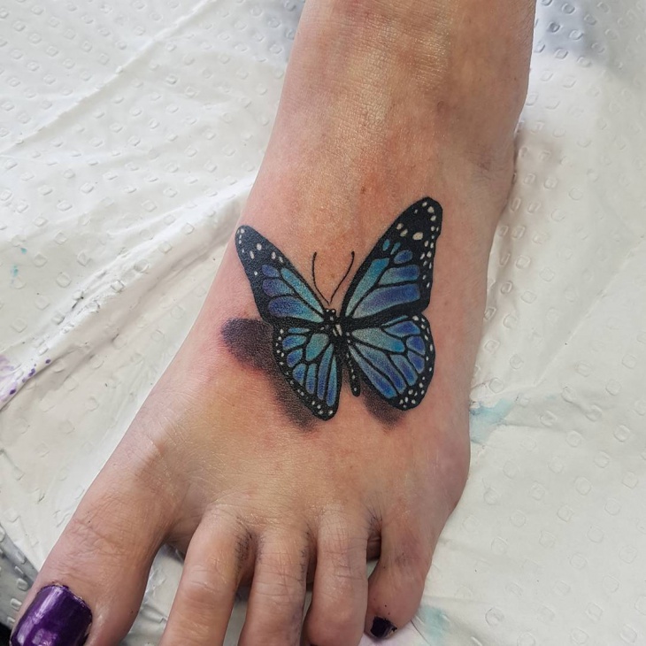 butterfly tattoo on foot1