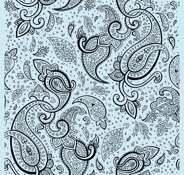 hand drawn paisely pattern