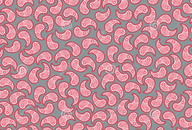 red paisely pattern design