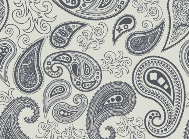 grey paisley pattern design