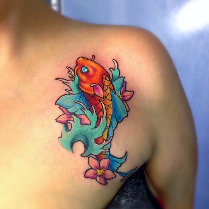 koi fish tattoo design for women