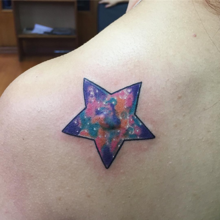 galaxy star tattoo design