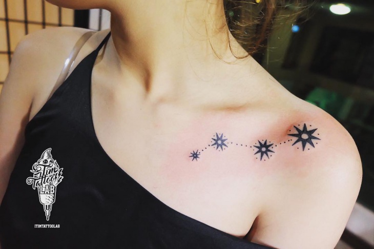 star shoulder tattoo design