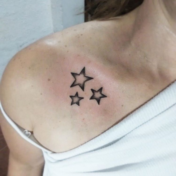 black work star tattoo design
