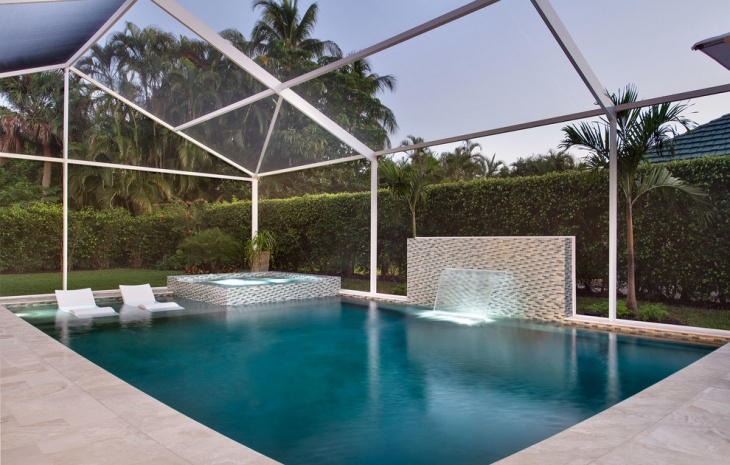 modern swimming pool roof design