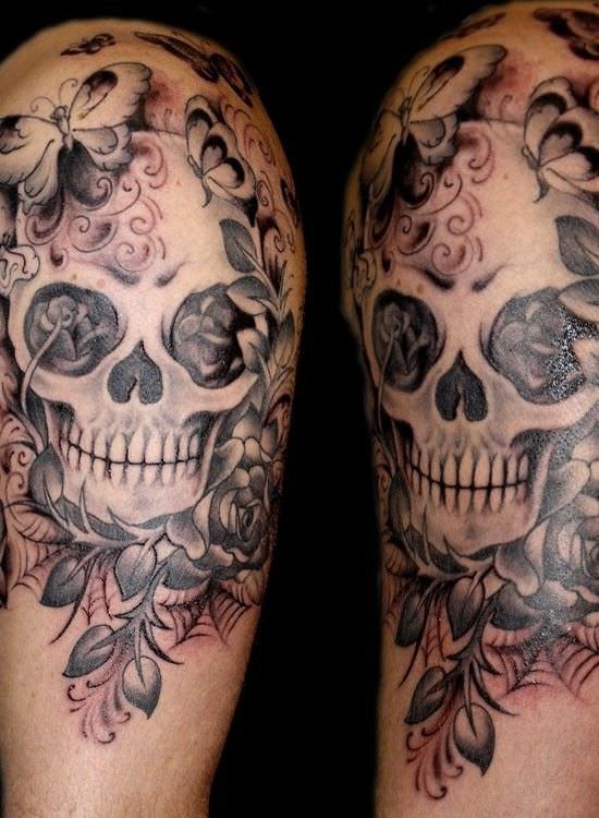 skull tattoos on arms