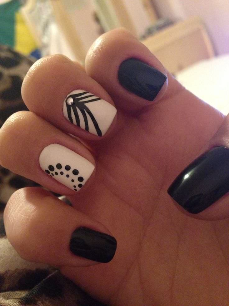 black and white nail art designs