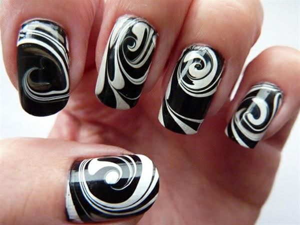 marbleling simple nail designs