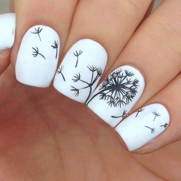 spring black and white nail art designs