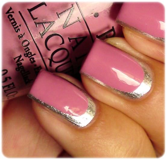 pink and sliver nails