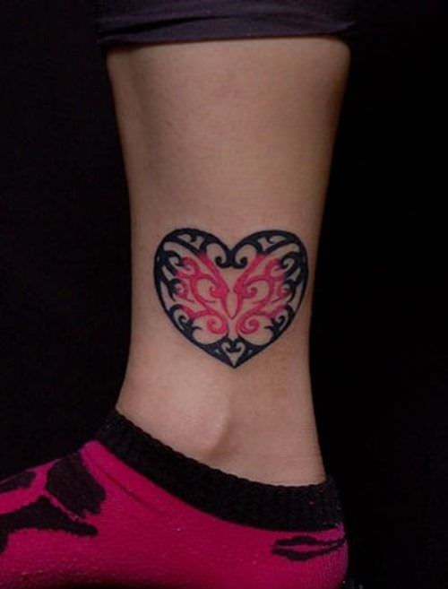 heart tattoo on legs