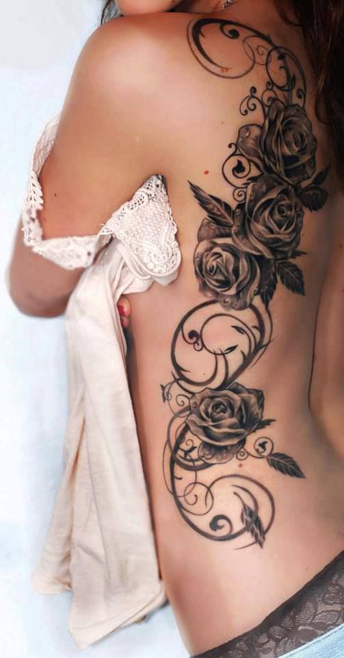 ink flower tattoo design