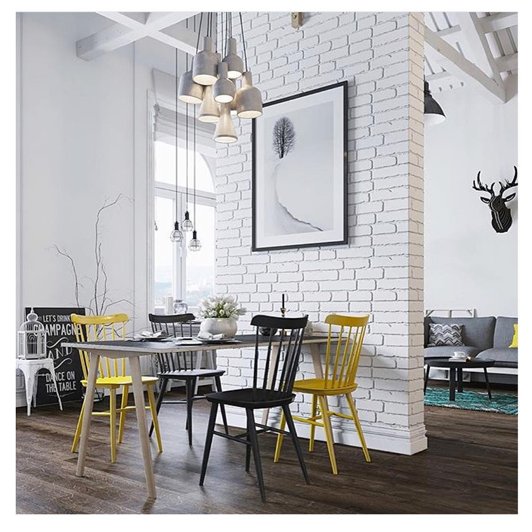 30+ White Brick Wall Interior Designs Home Designs Design Trends