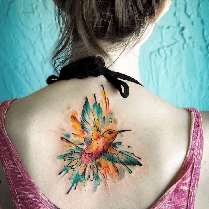 hummingbird tattoo watercolor