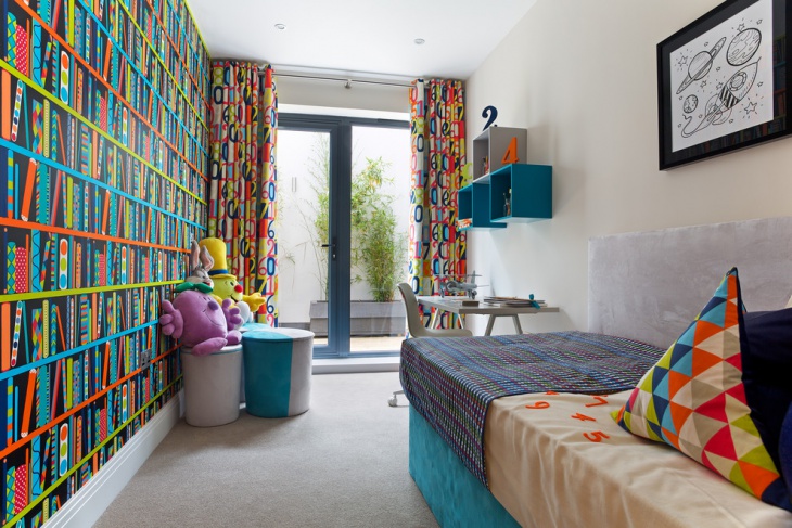 funky colorful kids bedroom