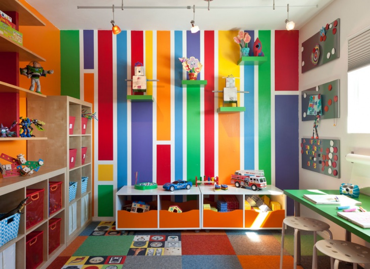 multi color kids playroom idea