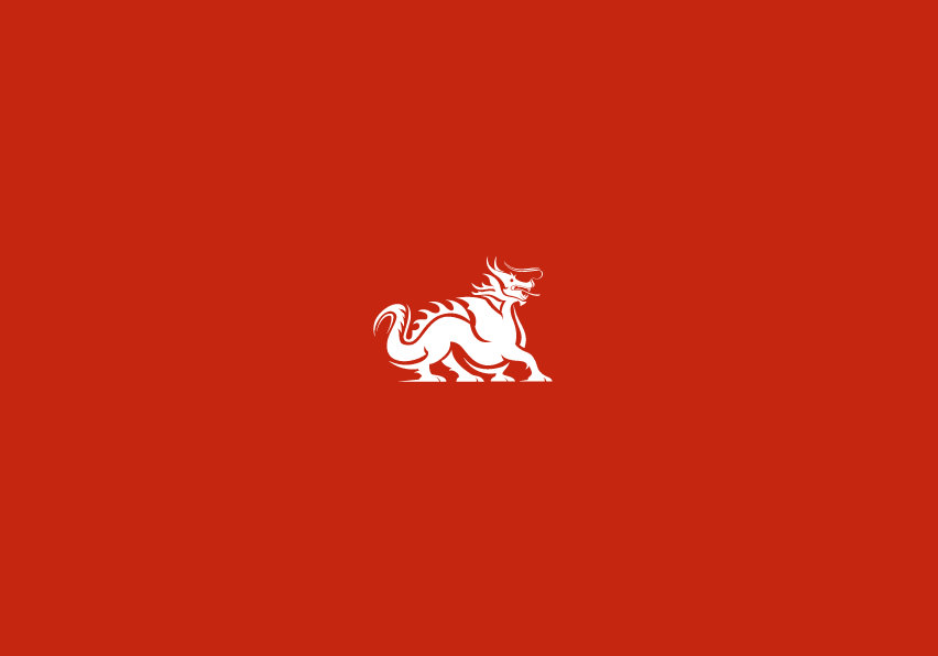 creative red dragon logo design