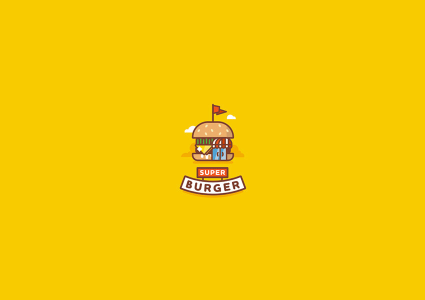super burger logo design