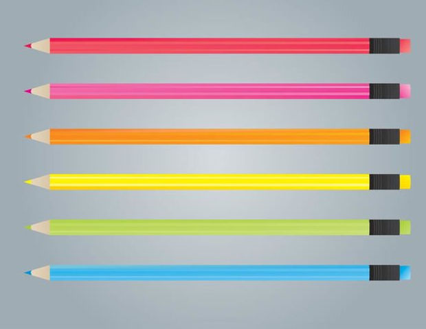 simple color pencils vector
