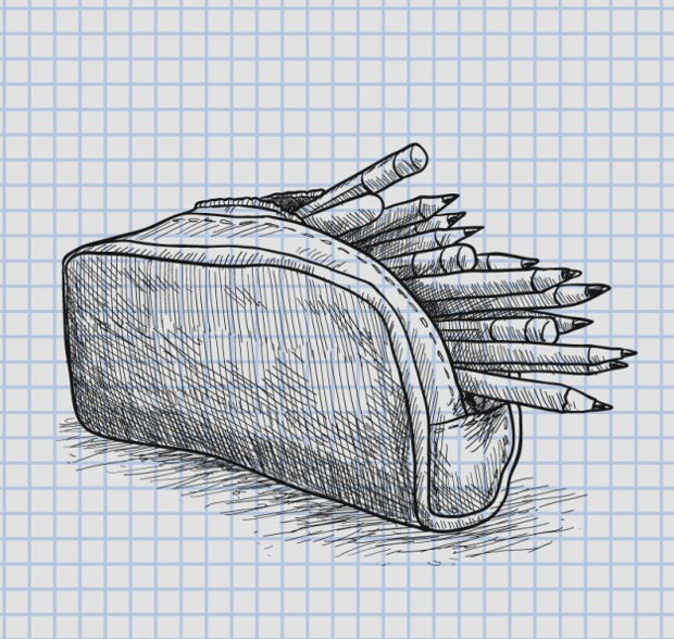 pencil case vector