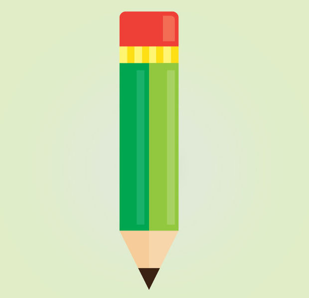 flat pencil vector