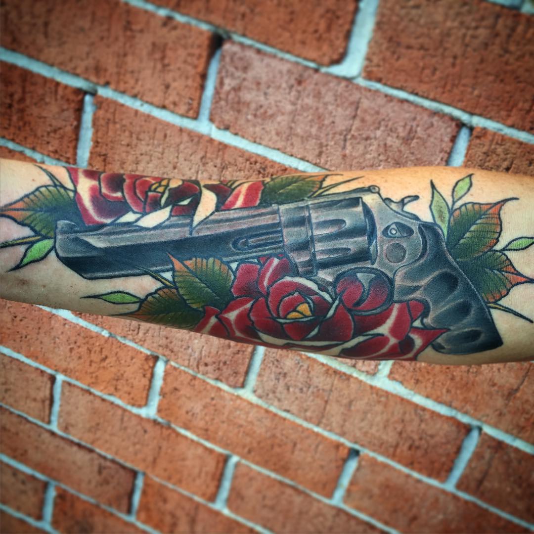art gun tattoo designs