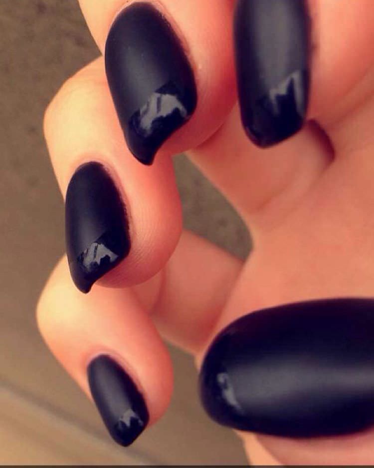 black on black nail design